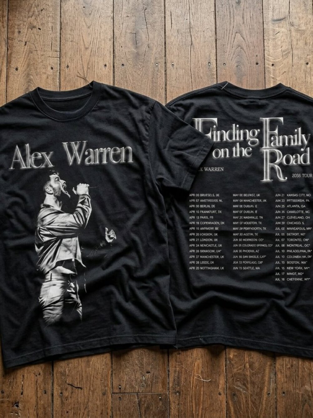 Alex Warren Finding Family On The Road Tour 2026 Vintage Graphic Tee